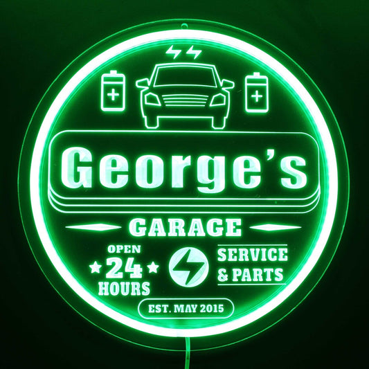 Personalized LED Color Changing Acrylic Garage Car Sign