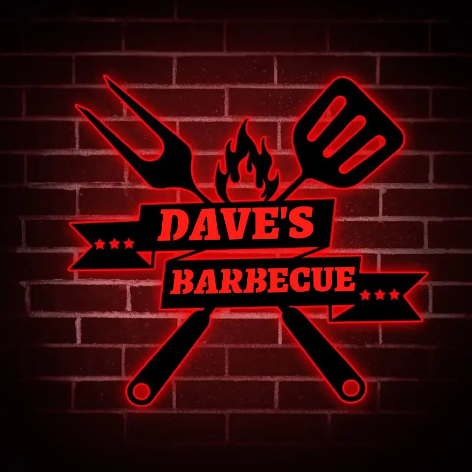 Personalized LED Color Changing Barbecue Sign