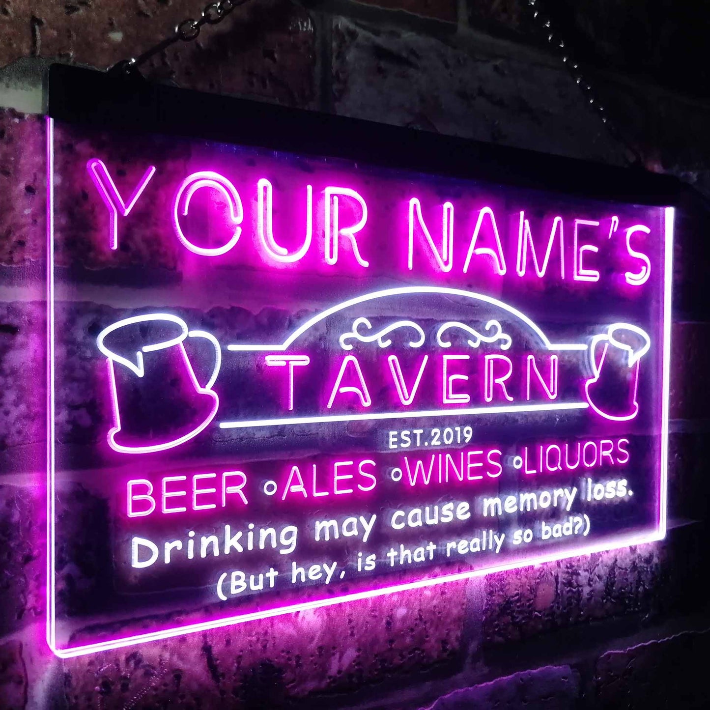 Personalized Tavern Two Colors Home Bar LED Sign (Three Sizes) LED Signs - The Beer Lodge