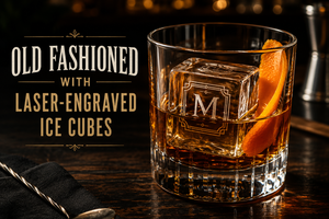 Old Fashioned with Laser-Engraved Ice Cubes