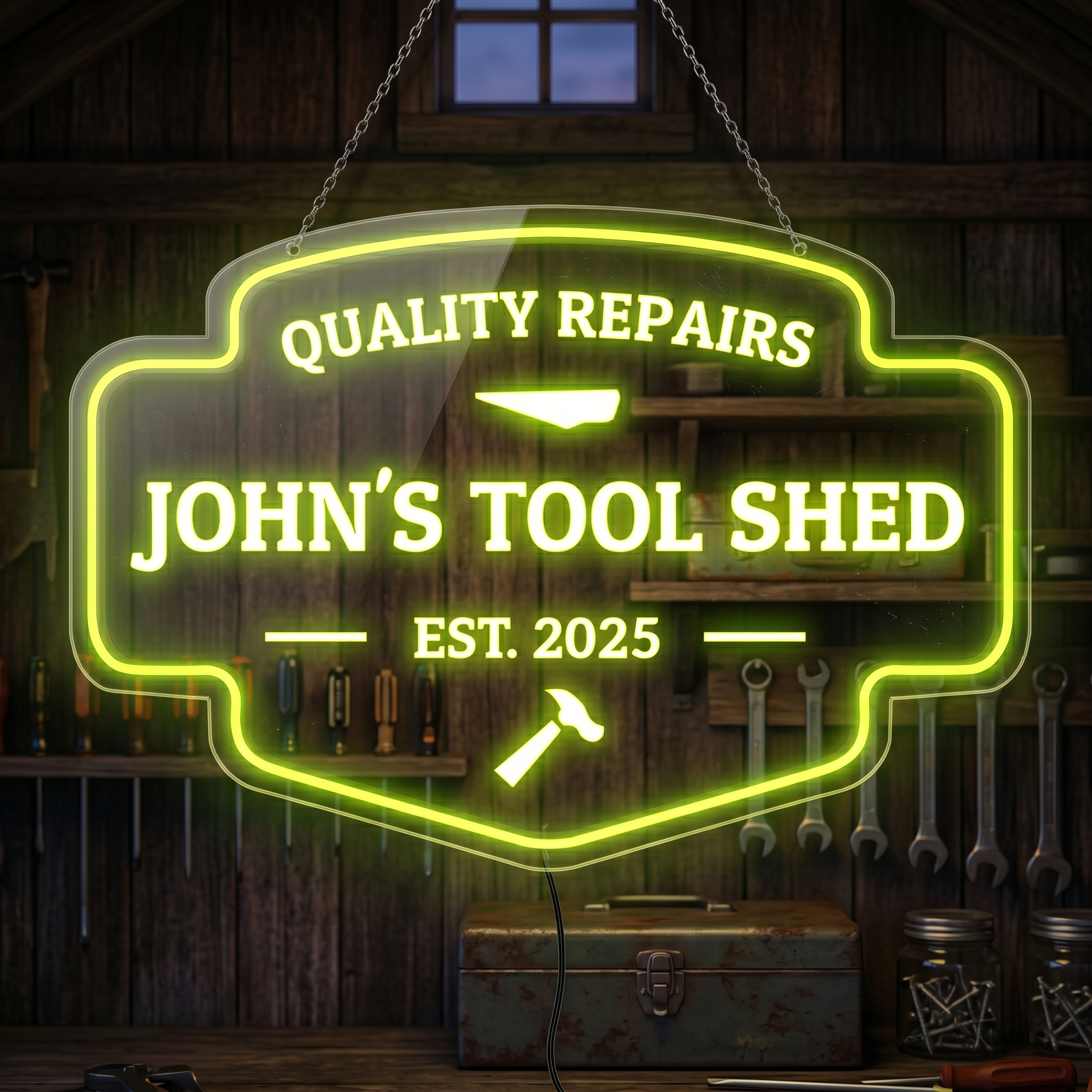 Personalized LED Color Changing Acrylic Tool Shed Sign – The Beer Lodge
