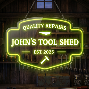 Personalized LED Color Changing Acrylic Tool Shed Sign