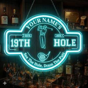 Personalized LED Color Changing Acrylic Golf 19th Hole Sign