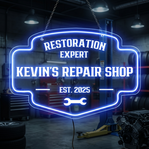 Personalized LED Color Changing Acrylic Repair Shop Sign