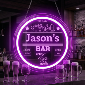 Personalized LED Color Changing Acrylic Bar Beer Glasses Sign