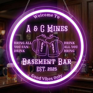 Personalized LED Color Changing Acrylic Beer Cheers Sign