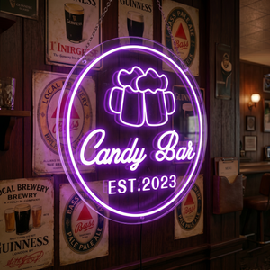 Personalized LED Color Changing Acrylic Two Beer Mugs Bar Sign