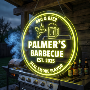 Personalized LED Color Changing Acrylic BBQ & Beer Sign