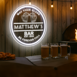 Personalized LED Color Changing Acrylic Double Beer Mug Sign