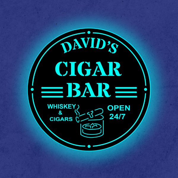 Personalized LED Color Changing Cigar Bar Sign