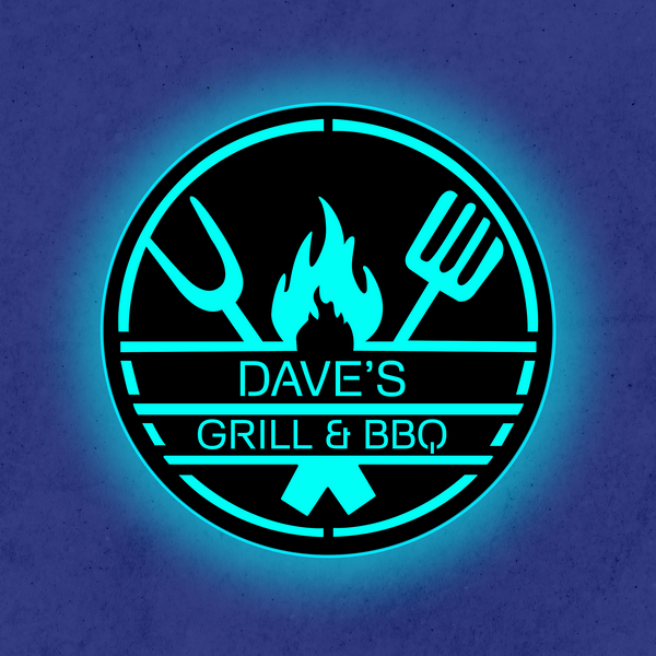 Personalized LED Color Changing BBQ & Grill Sign