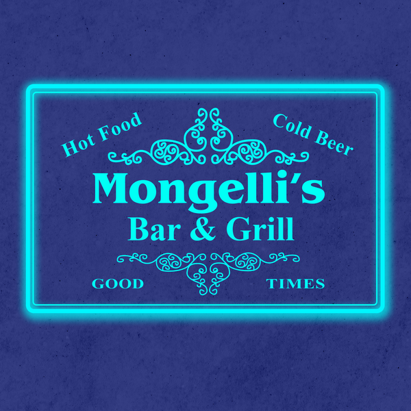 Personalized Name Bar & Grill Cold Beer LED Sign (Three Sizes)