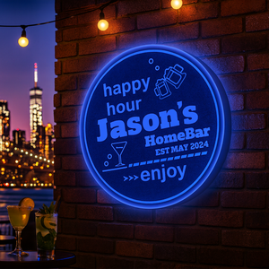 Happy Hour Led Signs Personalized LED Color Changing Acrylic Happy Hour Bar Sign – The Beer ...