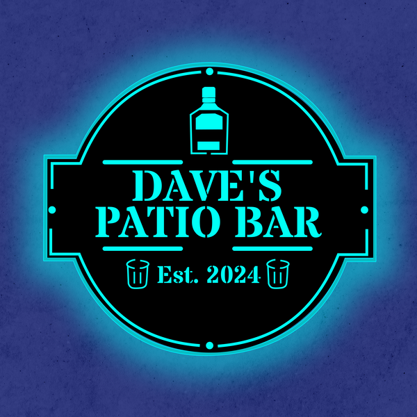 Personalized LED Color Changing Patio Bar Sign