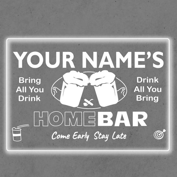 Personalized Beer Mug LED Home Bar Sign (Three Sizes)