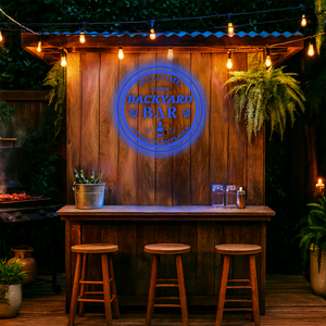 Personalized LED Color Changing Backyard Bar Sign