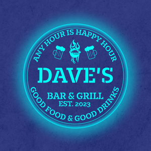 Personalized LED Color Changing Bar & Grill Beer Mugs Sign