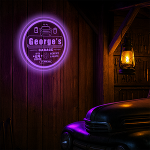 Personalized LED Color Changing Acrylic Garage Car Sign