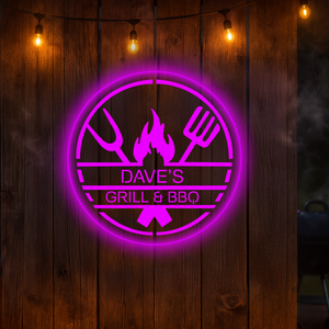 Personalized LED Color Changing BBQ & Grill Sign