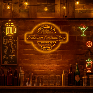 Personalized LED Color Changing Acrylic Beer Mugs Cocktail Bar Sign