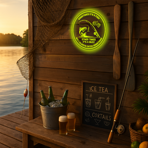 Personalized LED Color Changing Acrylic Fishing Beers Sign