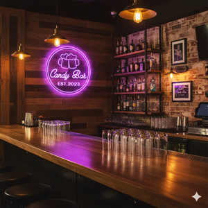 Personalized LED Color Changing Acrylic Two Beer Mugs Bar Sign