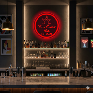 Personalized LED Color Changing Acrylic Cocktail Bar Sign