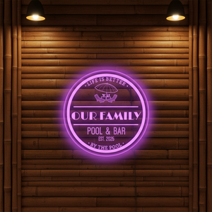 Personalized LED Color Changing Acrylic Pool Bar Sign