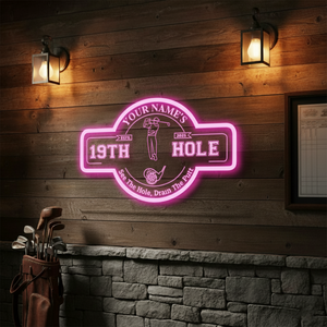 Personalized LED Color Changing Acrylic Golf 19th Hole Sign