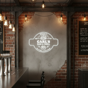 Personalized LED Color Changing Acrylic Barbeque Bar & Grill Sign