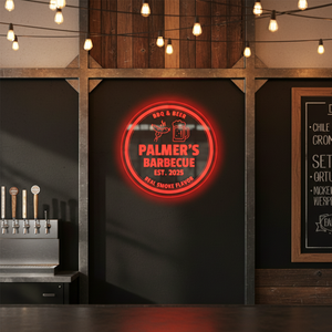 Personalized LED Color Changing Acrylic BBQ & Beer Sign