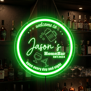 Personalized LED Color Changing Acrylic Bar Drinking Glasses Sign
