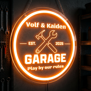 Personalized LED Color Changing Acrylic Garage Tools Sign