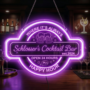Personalized LED Color Changing Acrylic Beer Mugs Cocktail Bar Sign