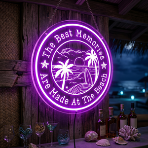 Personalized LED Color Changing Acrylic Beach Sign
