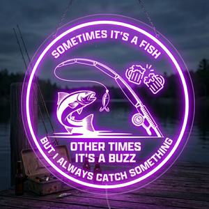 Personalized LED Color Changing Acrylic Fishing Beers Sign