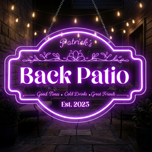Personalized LED Color Changing Acrylic Back Patio Sign