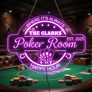 Personalized LED Color Changing Acrylic Poker Room Bar Sign