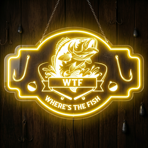 Personalized LED Color Changing Acrylic Fishing Hooks Sign