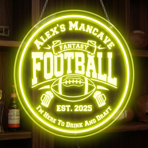 Personalized LED Color Changing Acrylic Fantasy Football Beers Sign