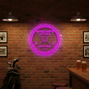 Personalized LED Color Changing Acrylic Golf Bar Sign