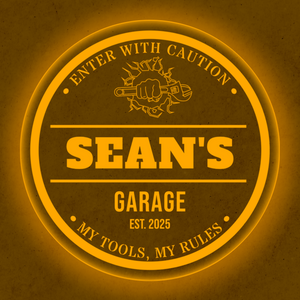 Personalized LED Color Changing Acrylic Garage Wrench Sign