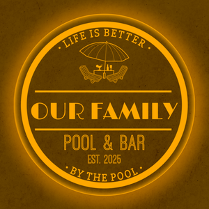 Personalized LED Color Changing Acrylic Pool Bar Sign
