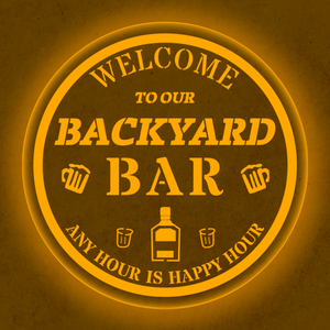 Personalized LED Color Changing Backyard Bar Sign