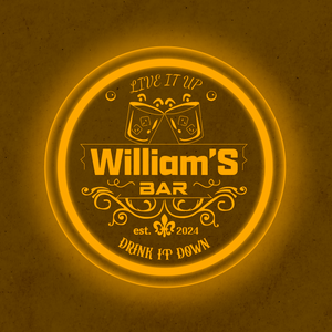 Personalized LED Color Changing Acrylic Two Glasses Bar Sign