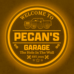 Personalized LED Color Changing Acrylic Garage Pickup Truck Sign