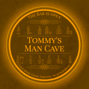 Personalized LED Color Changing Acrylic Man Cave Bottles Sign