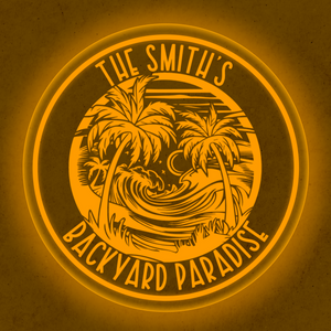 Personalized LED Color Changing Acrylic Backyard Paradise Sign