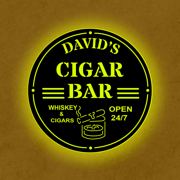 Personalized LED Color Changing Cigar Bar Sign