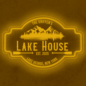 Personalized LED Color Changing Acrylic Lake House Sign